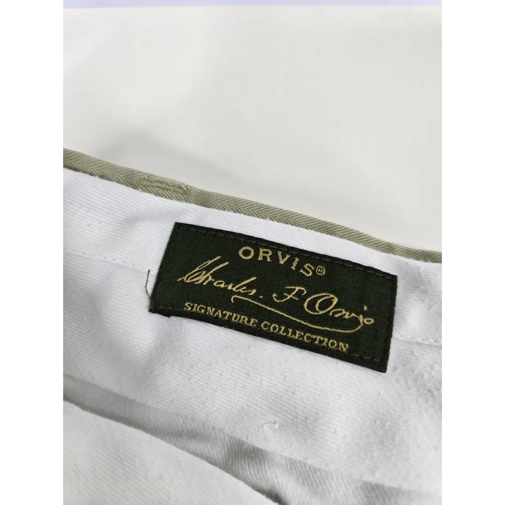 Orvis Shorts Men 42W Beige Signature Collection Flat‎ Front Chino Golf Fishing